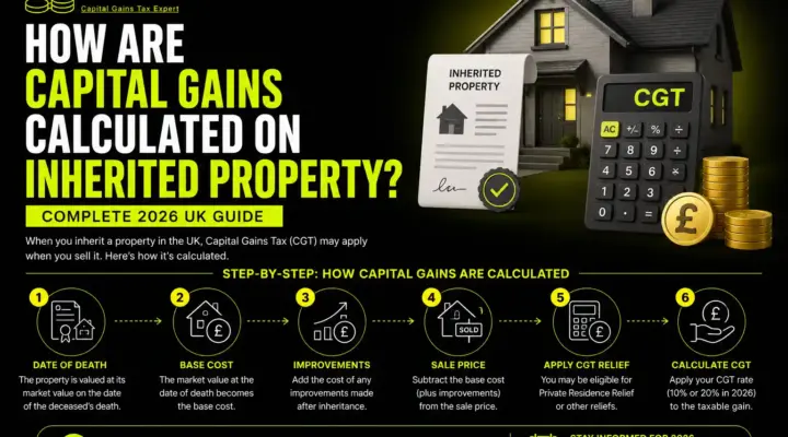 How are capital gains calculated on inherited property?