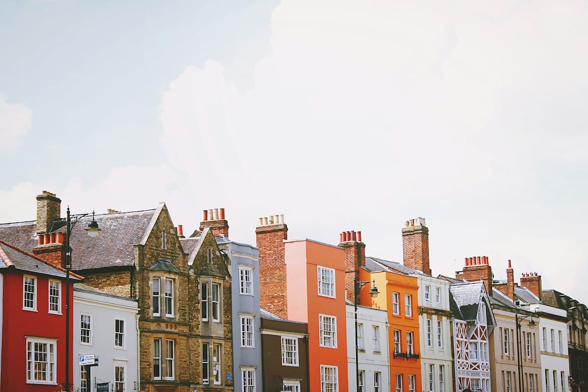 Capital gains tax worked examples for UK property – row of houses