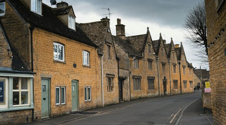 Street of UK brick houses – inherited property shared between beneficiaries