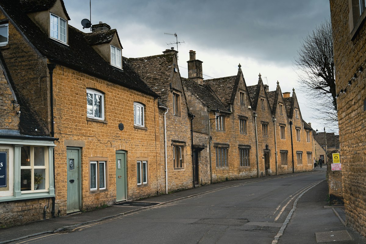 Street of UK brick houses – inherited property shared between beneficiaries
